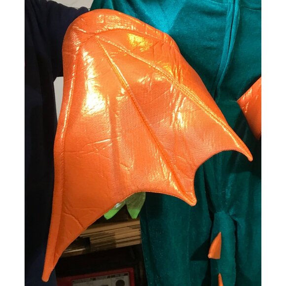 Toddler Dragon Costume With Orange Wings & Green Belly No Mask 4T - Picture 4 of 9